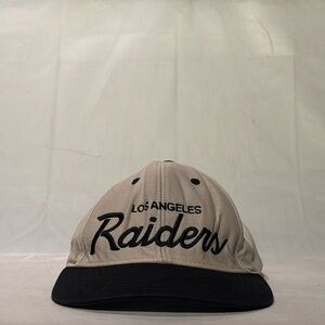 Vintage Los Angeles Raiders Snapback Hat Gray Black Cap